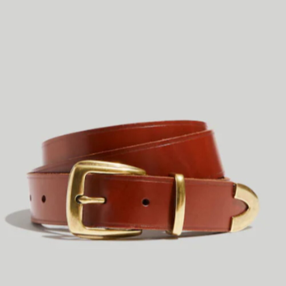 LIKE NEW!! Madewell Leather Western Belt in English Saddle Size Small Item NF971